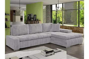 Cerys 3-sits Hörnbäddsoffa Light grey/Dark grey - Möbler - Soffa - Bäddsoffa - Hörnbäddsoffa