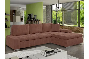 Cerys 3-sits Hörnbäddsoffa NO_BRAND Brown - Möbler - Soffa - Bäddsoffa - Hörnbäddsoffa