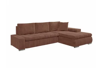 Cerys 3-sits Hörnbäddsoffa NO_BRAND Brown - Möbler - Soffa - Bäddsoffa - Hörnbäddsoffa