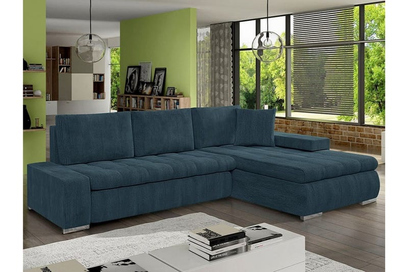 Cerys 3-sits Hörnbäddsoffa NO_BRAND Dark blue - Möbler - Soffa - Bäddsoffa - Hörnbäddsoffa