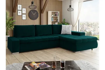 Cerys 3-sits Hörnbäddsoffa NO_BRAND Green - Möbler - Soffa - Bäddsoffa - Hörnbäddsoffa