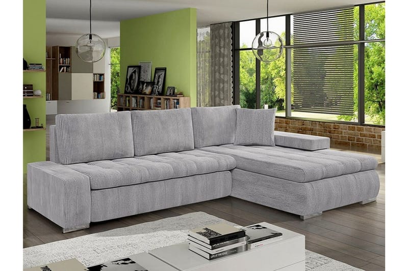Cerys 3-sits Hörnbäddsoffa NO_BRAND Light grey/Dark grey - Möbler - Soffa - Bäddsoffa - Hörnbäddsoffa