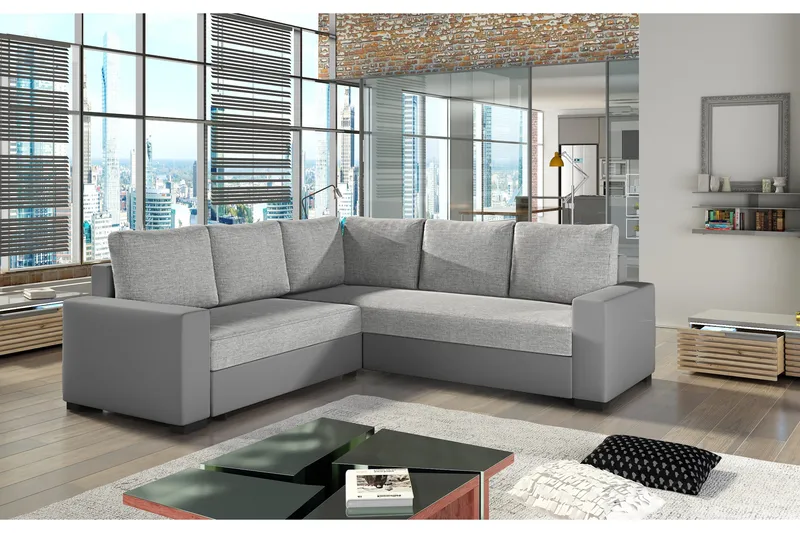 Deltan Hörnbäddsoffa, Grå