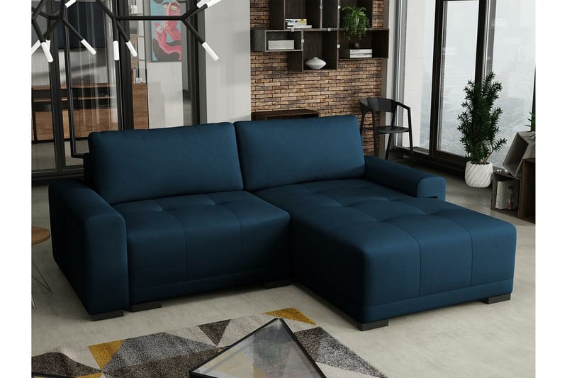 Denegal 2-sits Hörnbäddsoffa NO_BRAND Dark blue - Möbler - Soffa - Bäddsoffa - Hörnbäddsoffa