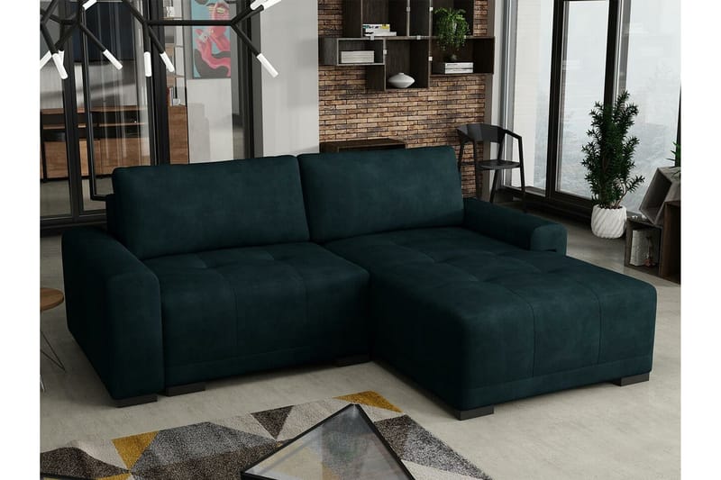 Denegal 2-sits Hörnbäddsoffa NO_BRAND Dark green - Möbler - Soffa - Bäddsoffa - Hörnbäddsoffa