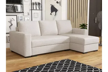 Denegal 3-sits Hörnbäddsoffa - Cream - Möbler - Soffa - Bäddsoffa - Hörnbäddsoffa