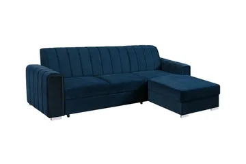 Denegal 3-sits Hörnbäddsoffa Dark blue - Möbler - Soffa - Bäddsoffa - Hörnbäddsoffa