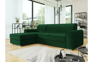Denegal 3-sits Hörnbäddsoffa Dark green - Möbler - Soffa - Bäddsoffa - Hörnbäddsoffa