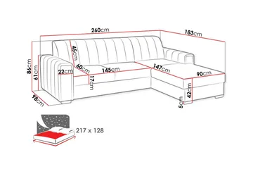 Denegal 3-sits Hörnbäddsoffa Dark green - Möbler - Soffa - Bäddsoffa - Hörnbäddsoffa