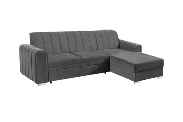 Denegal 3-sits Hörnbäddsoffa Dark grey - Möbler - Soffa - Bäddsoffa - Hörnbäddsoffa
