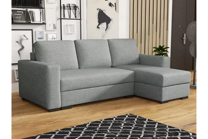 Denegal 3-sits Hörnbäddsoffa - Grå - Möbler - Soffa - Bäddsoffa - Hörnbäddsoffa