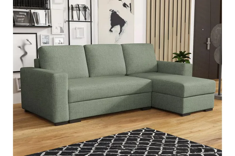 Denegal 3-sits Hörnbäddsoffa - Grön - Möbler - Soffa - Bäddsoffa - Hörnbäddsoffa