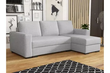 Denegal 3-sits Hörnbäddsoffa - Ljusgrå - Möbler - Soffa - Bäddsoffa - Hörnbäddsoffa