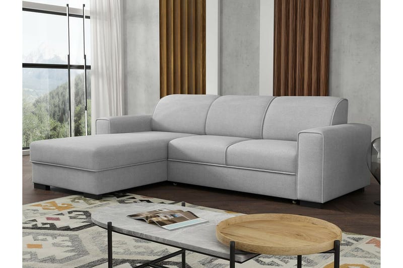 Denegal 3-sits Hörnbäddsoffa Ljusgrå - Möbler - Soffa - Bäddsoffa - Hörnbäddsoffa
