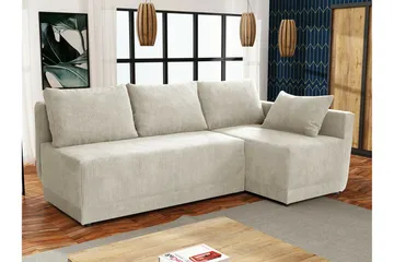 Denegal 3-sits Hörnbäddsoffa NO_BRAND beige - Möbler - Soffa - Bäddsoffa - Hörnbäddsoffa