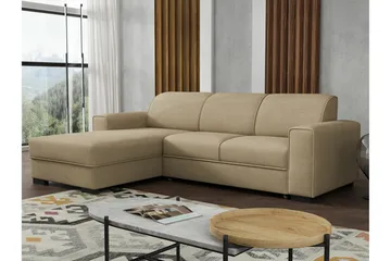 Denegal 3-sits Hörnbäddsoffa NO_BRAND beige - Möbler - Soffa - Bäddsoffa - Hörnbäddsoffa