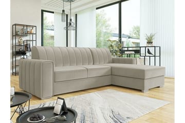 Denegal 3-sits Hörnbäddsoffa NO_BRAND Beige/Light beige - Möbler - Soffa - Bäddsoffa - Bäddsoffa divan