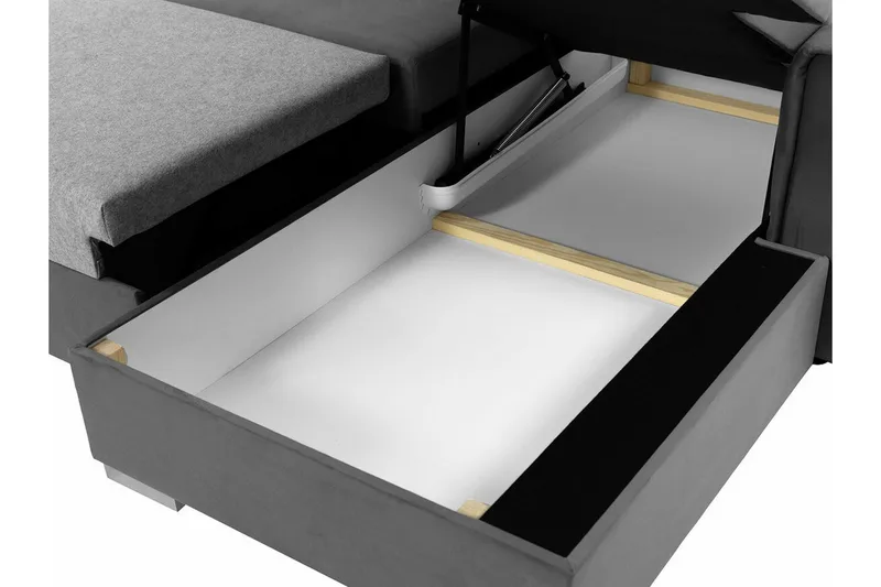 Denegal 3-sits Hörnbäddsoffa NO_BRAND Black - Möbler - Soffa - Bäddsoffa - Bäddsoffa divan