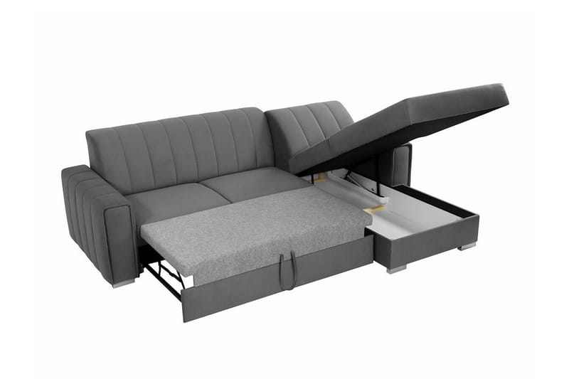 Denegal 3-sits Hörnbäddsoffa NO_BRAND Black - Möbler - Soffa - Bäddsoffa - Bäddsoffa divan