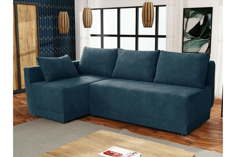 Denegal 3-sits Hörnbäddsoffa NO_BRAND Dark blue - Möbler - Soffa - Bäddsoffa - Hörnbäddsoffa