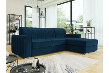 Denegal 3-sits Hörnbäddsoffa NO_BRAND Dark blue - Möbler - Soffa - Bäddsoffa - Hörnbäddsoffa