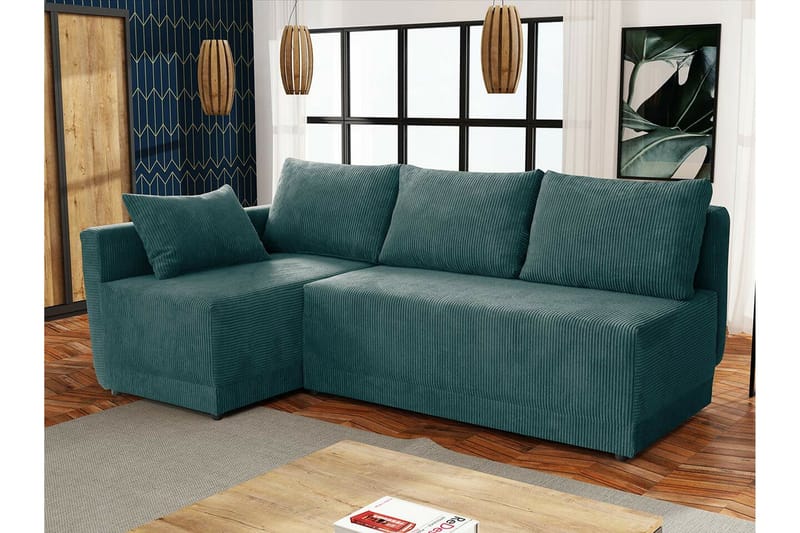 Denegal 3-sits Hörnbäddsoffa NO_BRAND Dark green - Möbler - Soffa - Bäddsoffa - Hörnbäddsoffa