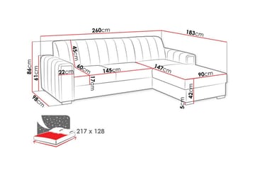 Denegal 3-sits Hörnbäddsoffa NO_BRAND Dark green - Möbler - Soffa - Bäddsoffa - Hörnbäddsoffa