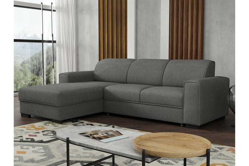 Denegal 3-sits Hörnbäddsoffa NO_BRAND Dark grey - Möbler - Soffa - Bäddsoffa - Bäddsoffa divan