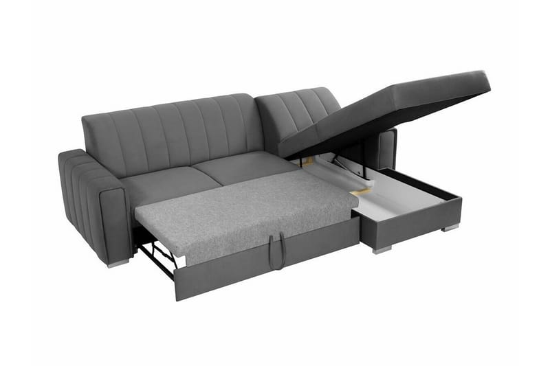 Denegal 3-sits Hörnbäddsoffa NO_BRAND Dark grey - Möbler - Soffa - Bäddsoffa - Bäddsoffa divan