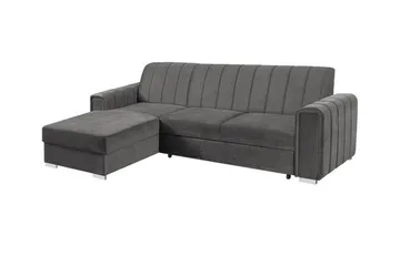 Denegal 3-sits Hörnbäddsoffa NO_BRAND Dark grey - Möbler - Soffa - Bäddsoffa - Bäddsoffa divan