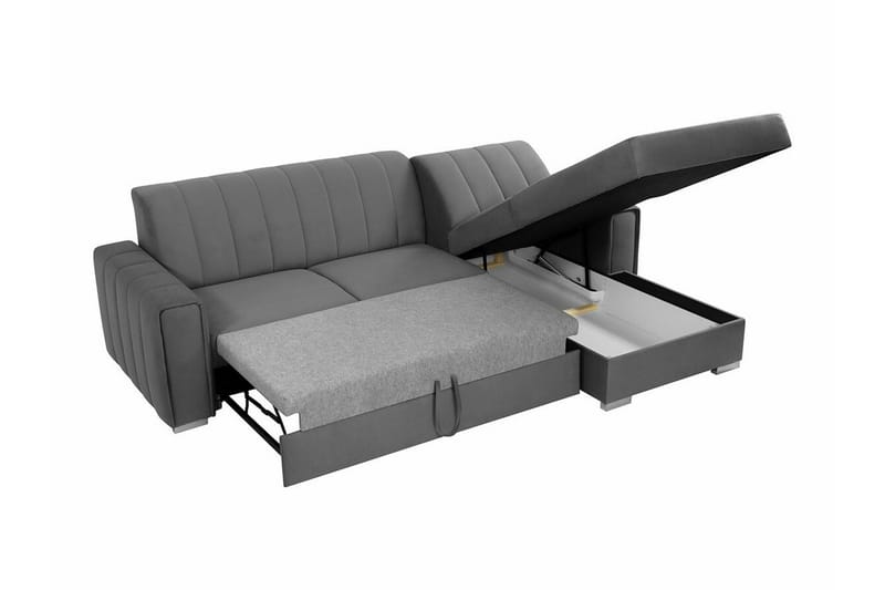Denegal 3-sits Hörnbäddsoffa NO_BRAND Dark grey - Möbler - Soffa - Bäddsoffa - Hörnbäddsoffa