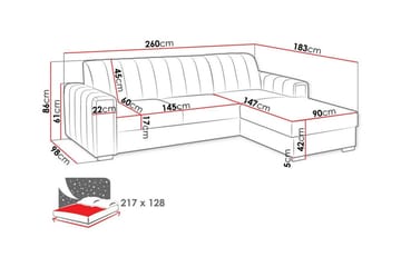 Denegal 3-sits Hörnbäddsoffa NO_BRAND Green - Möbler - Soffa - Bäddsoffa - Bäddsoffa divan