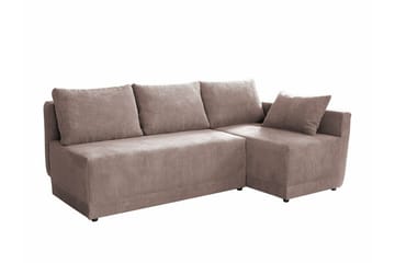 Denegal 3-sits Hörnbäddsoffa NO_BRAND Light pink - Möbler - Soffa - Bäddsoffa - Bäddsoffa divan