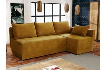 Denegal 3-sits Hörnbäddsoffa NO_BRAND Mustard yellow - Möbler - Soffa - Bäddsoffa - Hörnbäddsoffa