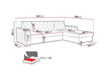 Denegal 3-sits Hörnbäddsoffa - Möbler - Soffa - Bäddsoffa - Hörnbäddsoffa
