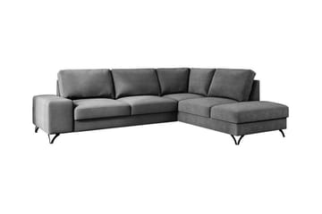 Derry 4-sits Höger L-formad Hörnbäddsoffa med Förvaring i Tyg - Grå - Möbler - Soffa - Bäddsoffa - Bäddsoffa längsbäddad