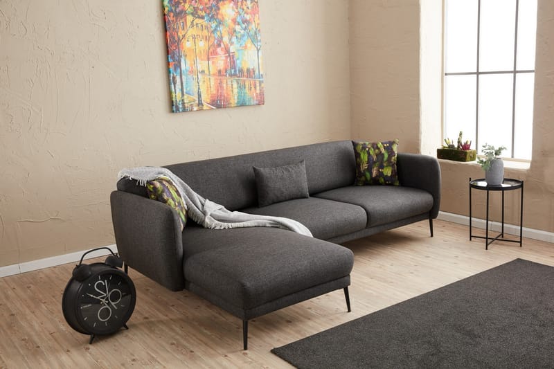 Divanbäddsoffa 3-sits Genna - Antracit - Möbler - Soffa - Bäddsoffa - Hörnbäddsoffa