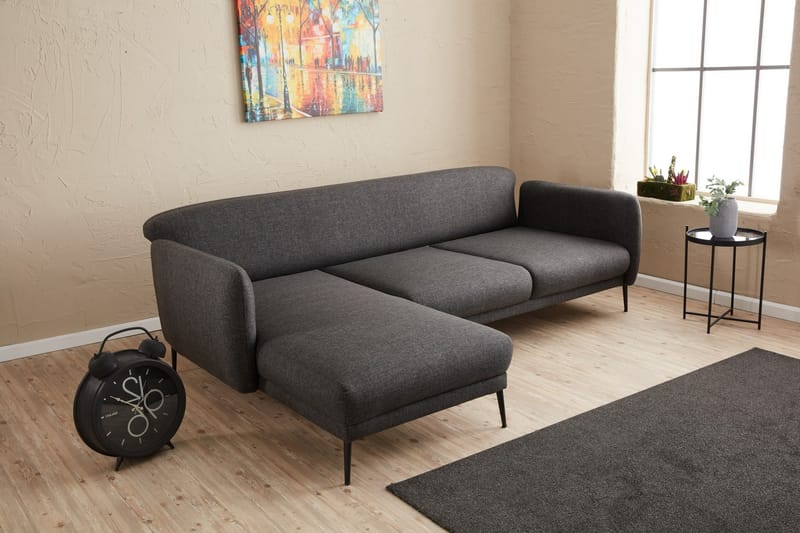 Divanbäddsoffa 3-sits Genna - Antracit - Möbler - Soffa - Bäddsoffa - Hörnbäddsoffa