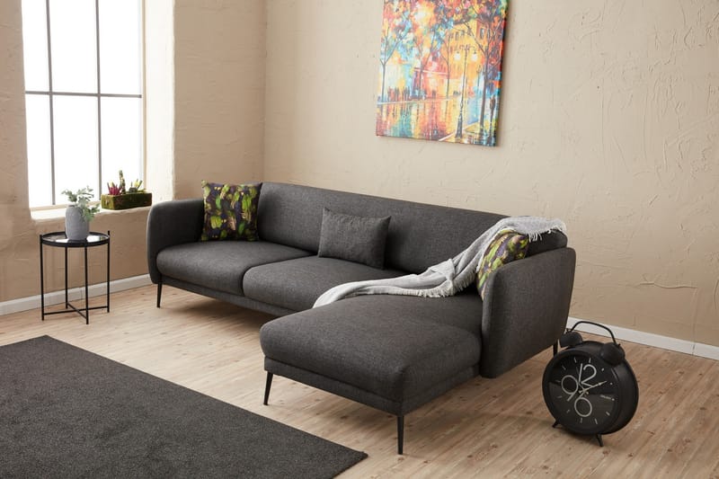 Divanbäddsoffa 3-sits Genna - Antracit - Möbler - Soffa - Bäddsoffa - Hörnbäddsoffa