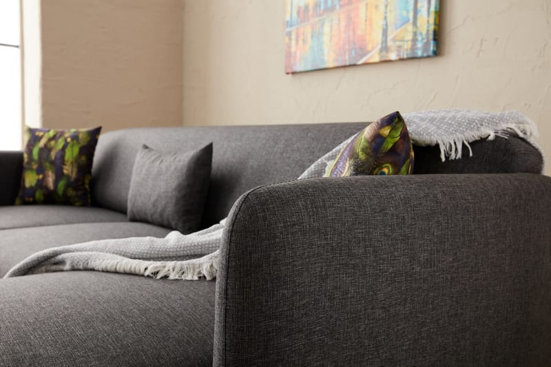 Divanbäddsoffa 3-sits Genna - Antracit - Möbler - Soffa - Bäddsoffa - Hörnbäddsoffa