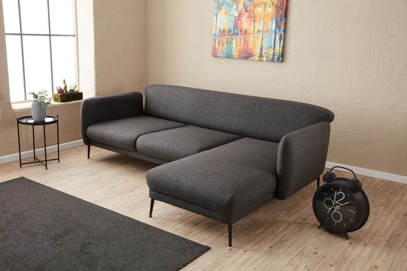 Divanbäddsoffa 3-sits Genna - Antracit - Möbler - Soffa - Bäddsoffa - Hörnbäddsoffa