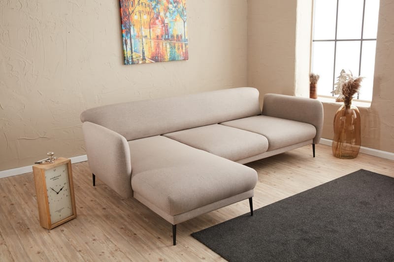 Divanbäddsoffa 3-sits Genna - Beige - Möbler - Soffa - Bäddsoffa - Hörnbäddsoffa