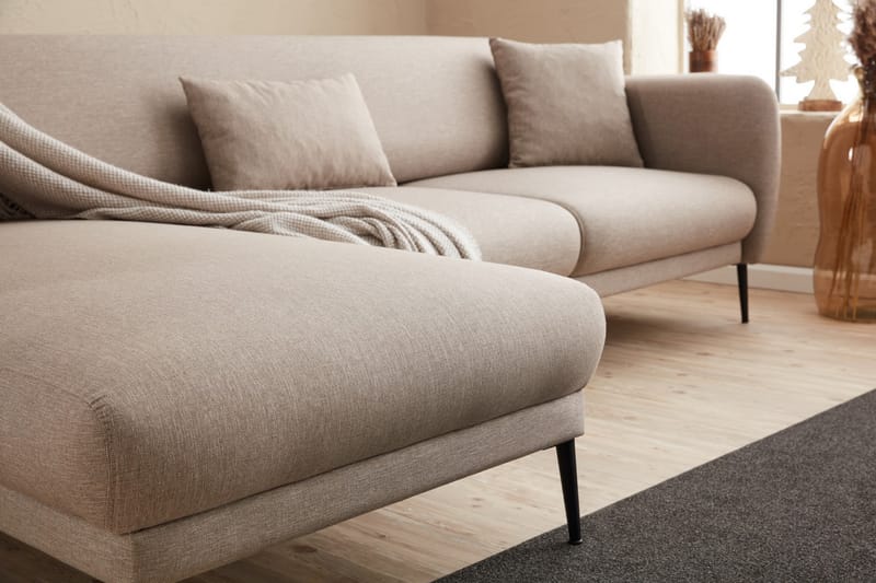 Divanbäddsoffa 3-sits Genna - Beige - Möbler - Soffa - Bäddsoffa - Hörnbäddsoffa