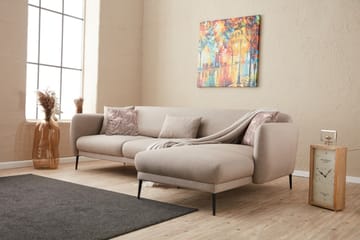 Divanbäddsoffa 3-sits Genna - Beige - Möbler - Soffa - Divansoffa & schäslongsoffa - 3 sits soffa med divan
