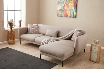 Divanbäddsoffa 3-sits Genna - Beige - Möbler - Soffa - Divansoffa & schäslongsoffa - 3 sits soffa med divan