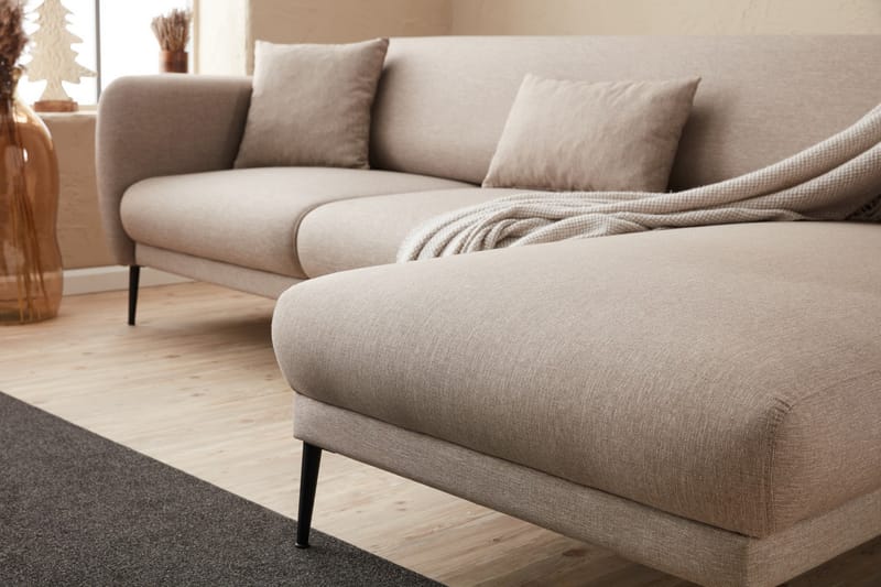 Divanbäddsoffa 3-sits Genna - Beige - Möbler - Soffa - Divansoffa & schäslongsoffa - 3 sits soffa med divan