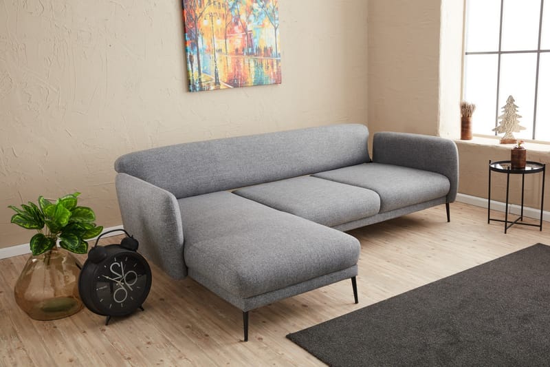 Divanbäddsoffa 3-sits Genna - Grå - Möbler - Soffa - Bäddsoffa - Hörnbäddsoffa