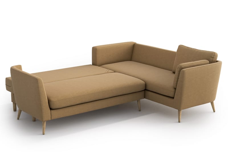 Divanbäddsoffa Espelund - Beige - Hörnbäddsoffa