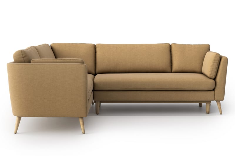 Divanbäddsoffa Espelund - Beige - Skinnsoffa - Hörnbäddsoffa - Sammetssoffa