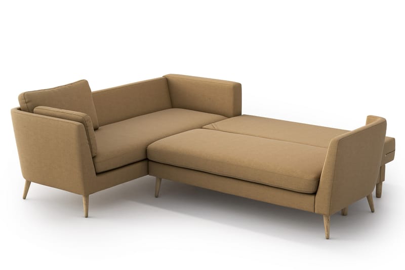 Divanbäddsoffa Espelund - Beige - Hörnbäddsoffa